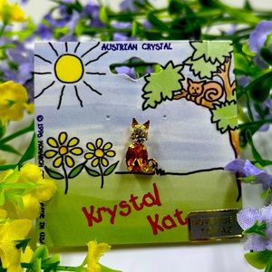 Krystal Kat November Birthstone Austrian Crystal Cat Pin